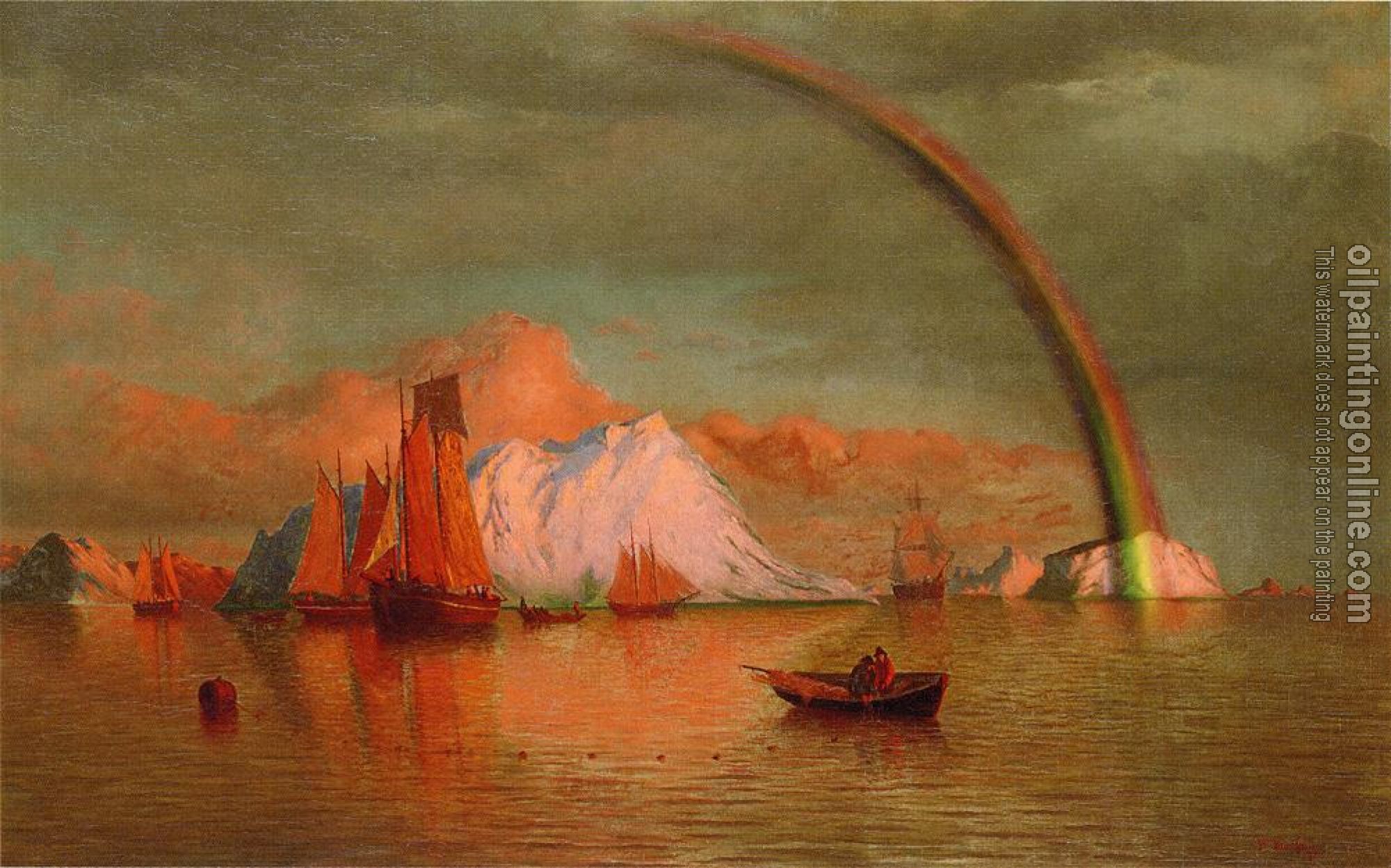 William Bradford - Arctic Sunset with Rainbow